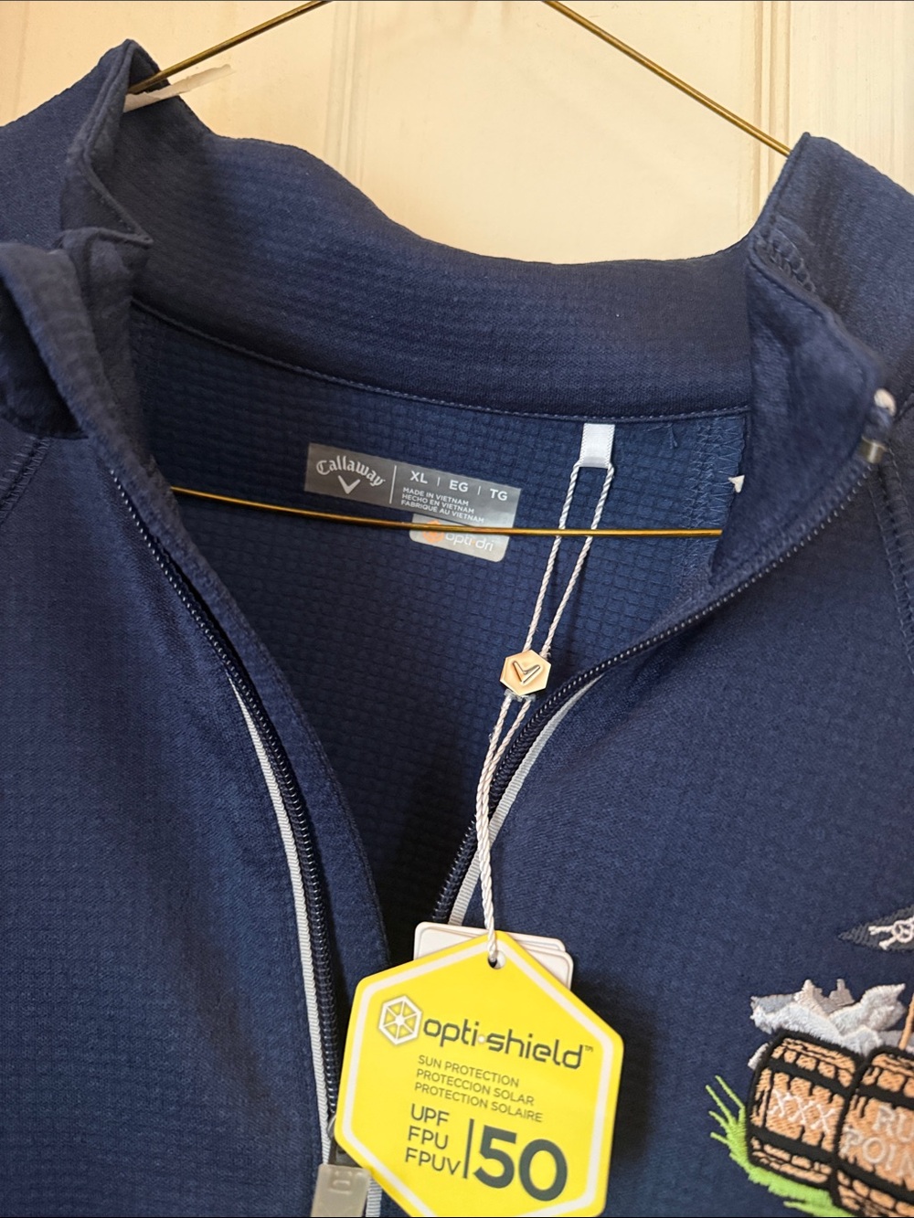 Callaway Navy Blue Full-Zip Golf Jacket with Embroidered Crest - Picture 2 of 4